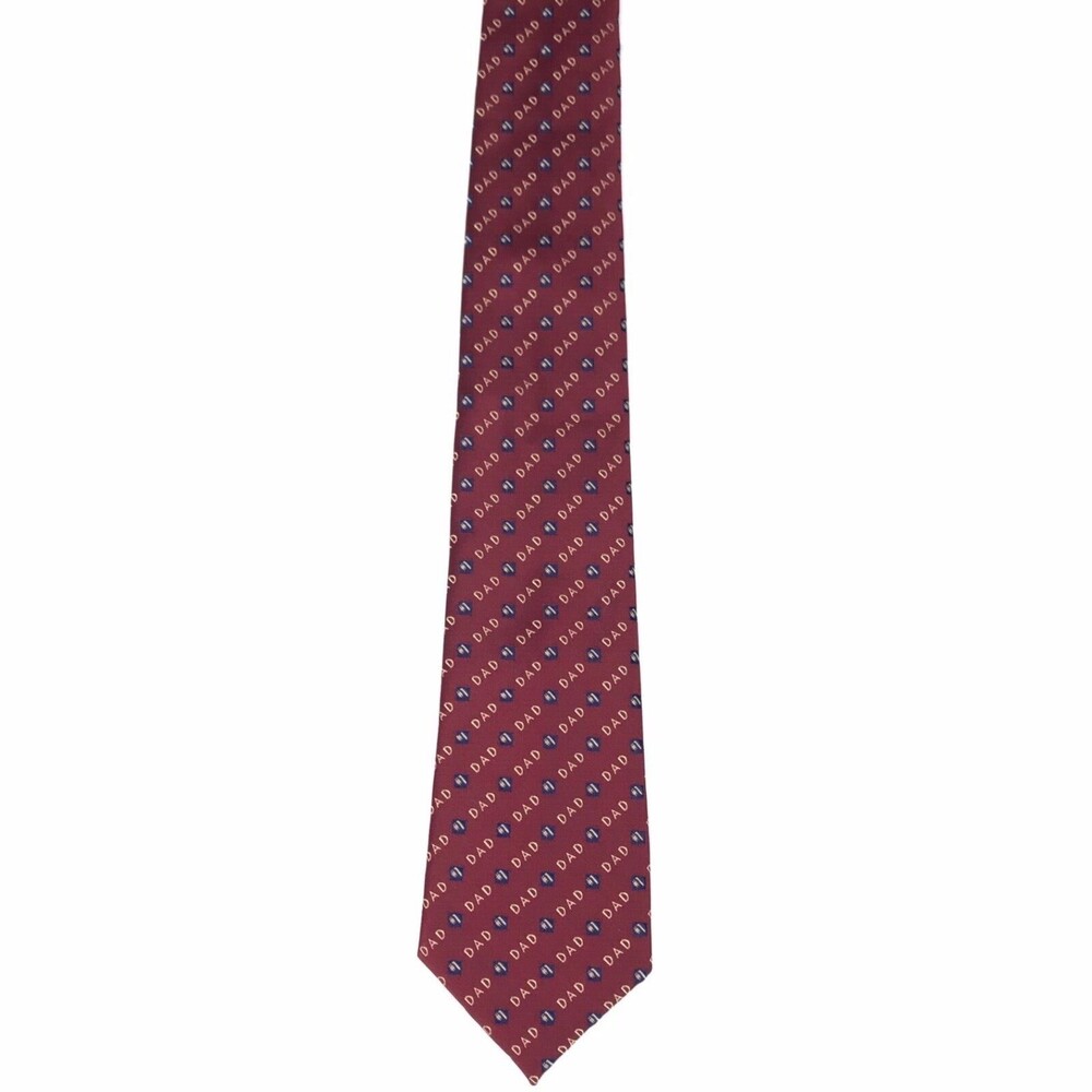 #1 Dad Father Family Father's Day Gift Red Classic Short Men's Tie Necktie 3x54" - Picture 4 of 9